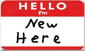 Name tag: "New Here"